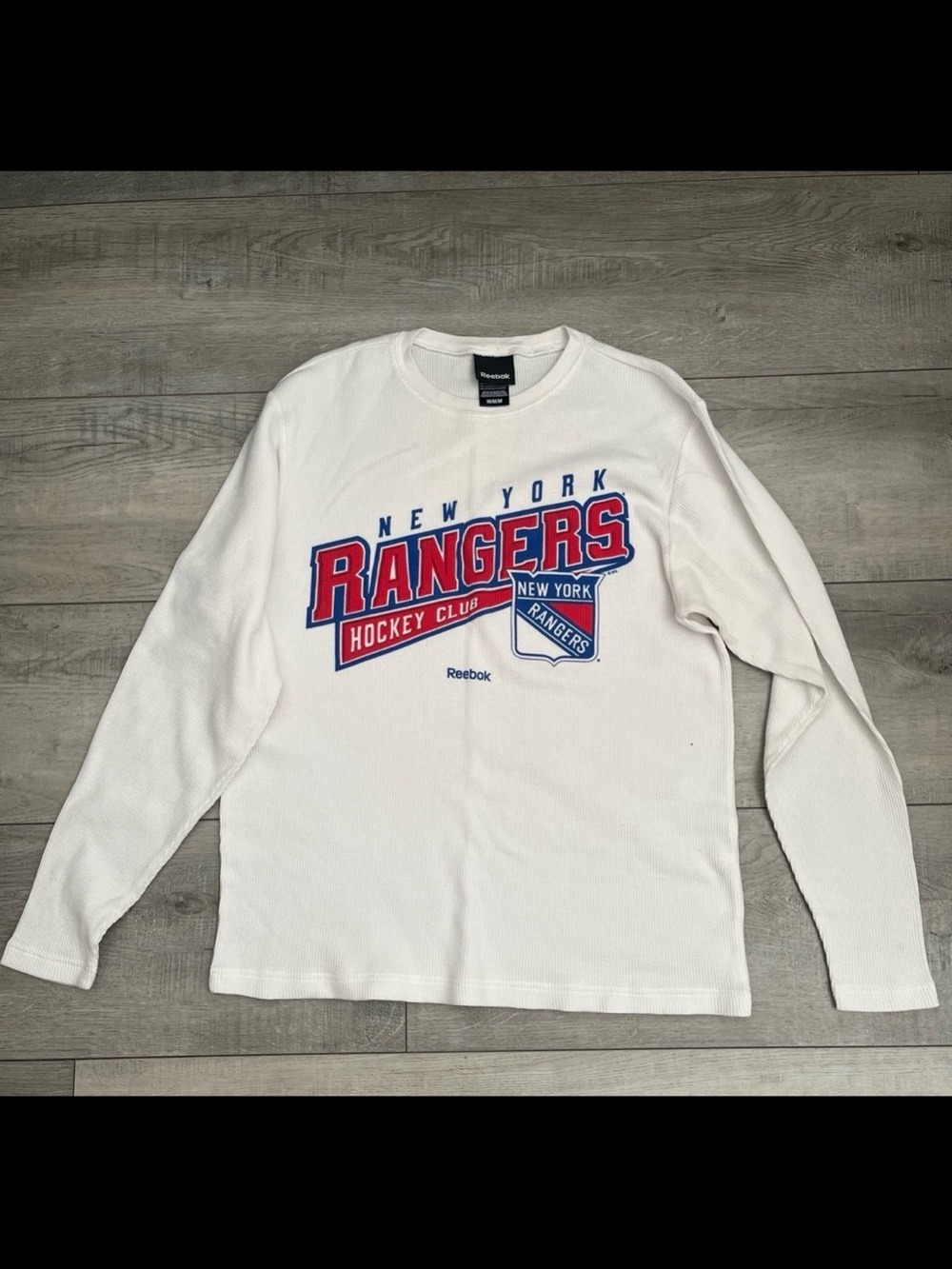Reebok White New York Rangers Long Sleeve Graphic Shirt